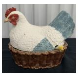 Majolica Chicken Hen On Nest Tureen With Ladle