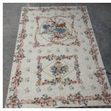 French-style Aubusson Chainstitch Needlepoint Rug
