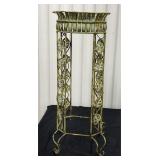 VTG Metal Tall Plant Stand Green Patina Finish