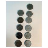 Canada Nickel Dollar $1 Coins 1968-1984 Lot of 11