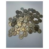 SILVER MERCURY OR ROOSEVELT DIMES LOT OF 103
