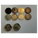 Canada Dimes Lot of 17 Coins 1918-2017