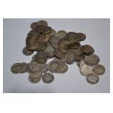 SILVER MERCURY OR ROOSEVELT DIMES LOT OF 102