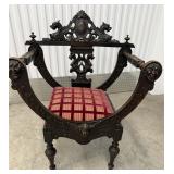 Throne Carved Arm Chair Griffins and Angel