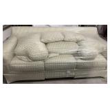 SLEEPER SOFA LT. GREEN STRIPE WOVEN WAFFLE TEXTURE