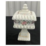 VTG Milk Glass Candy Dish and Compote Lid