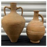 Lot of 2 Terracotta Pottery & Wine Jug