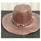 Brown Leather Cowboy Hat