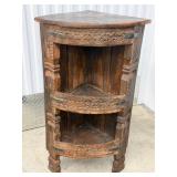 Rustic Indian Corner Display Cabinet