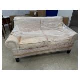 Loveseat Upholstered Gingham Check Fabric