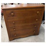 Vintage Pine Chest of Four Drawers Pine Knobs