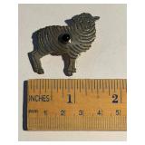Sterling Silver Lamb Pin with a Stone George Begay