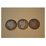 SILVER BARBER HALF DOLLARS LOT OF 3 US COINS