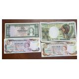 Lot of 4 Four Foreign Banknotes