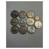 Canada (10) Nickels 1913-2005 Lot of 11 Coins