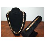 Natural Stone Multi Color Necklace & Bracelet