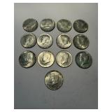 KENNEDY 1964 SILVER HALF DOLLARS LOT OF 13