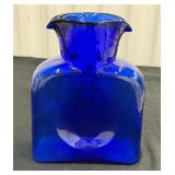Blenko Glass Water Bottle Model 384 Cobalt Blue