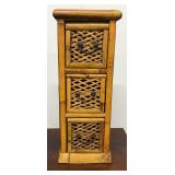 Vtg Bamboo and Woven Sattan small chest of drawers