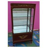 ANTIQUE REGENCY EMPIRE GLASS CABINET ETAGERE