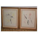 Rope Dancer PAIR Artist Marcel Vertes Circa 1940's