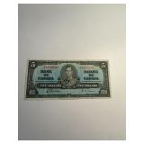 Canada Currency $5 Five Dollar 1937 Banknote