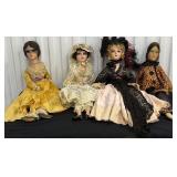 Vintage Salon or Boudoir Dolls Lot of Four