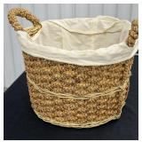 Pair Decorative Seagrass Lined Laundry Baskets