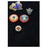 Vintage Tray Lot WWI & WWII Pins Badge Wings