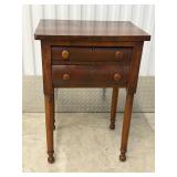 Sheraton Style two-drawer Work Stand Walnut