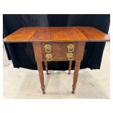 Vintage Mahogany Drop-leaf Worktable 2 Drawers