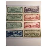 Canada Currency 1954 Series Lot of 8 Banknotes