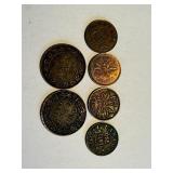Canada Penny One Cent Lot of 6 Coins Pre 1939