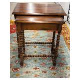 Nest of Two Tables with Barley Twist Legs
