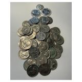 WASHINGTON CLAD QUARTERS 1965- LOT OF 65 US COINS