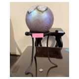 Hand Blown Glass Orb with Stand