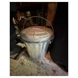 Metal Garbage Can Lot with Soil