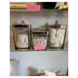 Bathroom Cannisters with contents