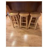 3 Wood Stools