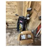 Golf Bag, Clubs and Ball Lot