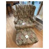 Floral Chair and Ottoman