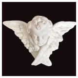 Decorative White Plaster Cherub Wall Plaque