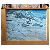 Vintage Print on Canvas in Wood Frame