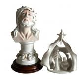 PAIR VINTAGE PORCELAIN FIGURINES 'RELIGIOUS'