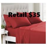 Home Design Solid Microfiber 4-Pc full  Red
