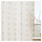 63 Inch Curtains, Boho Semi Sheer