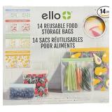 Ello reusable food storage bags 14 bags,