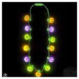 48 pcs light up jack o lantern necklace