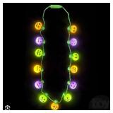 48 pcs light up jack o lantern necklace