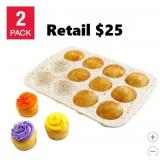 Trudeau Silicone 12-count Muffin Pan, 2-pack